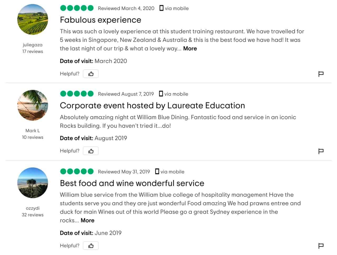 a screenshot of tripadvisor customer reviews