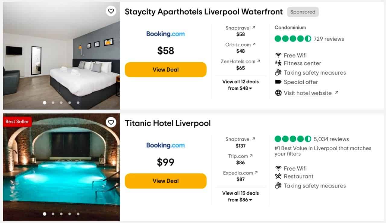 a screenshot of a sponsored label on tripadvisor