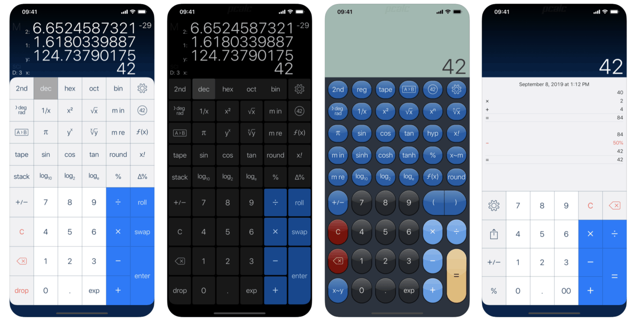 pcalc app screenshot